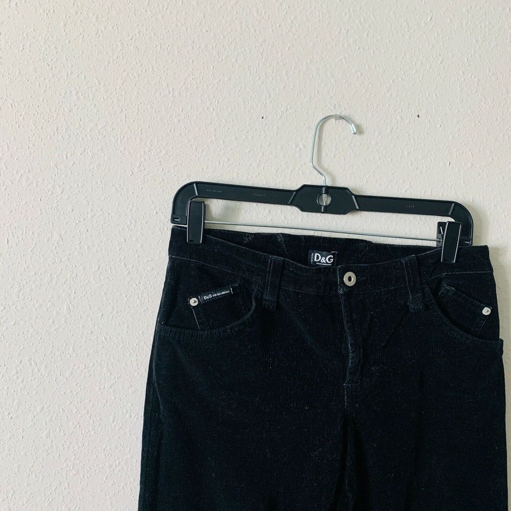 Dolce and Gabana Black Corduroy Straight Leg Pants - Picture 3 of 4